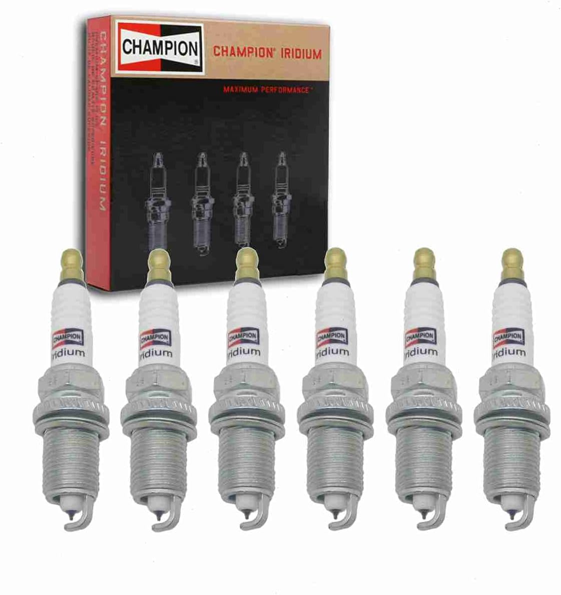 6 pc Champion Iridium Spark Plugs compatible with Jeep Liberty 3.7L V6 2002-2012