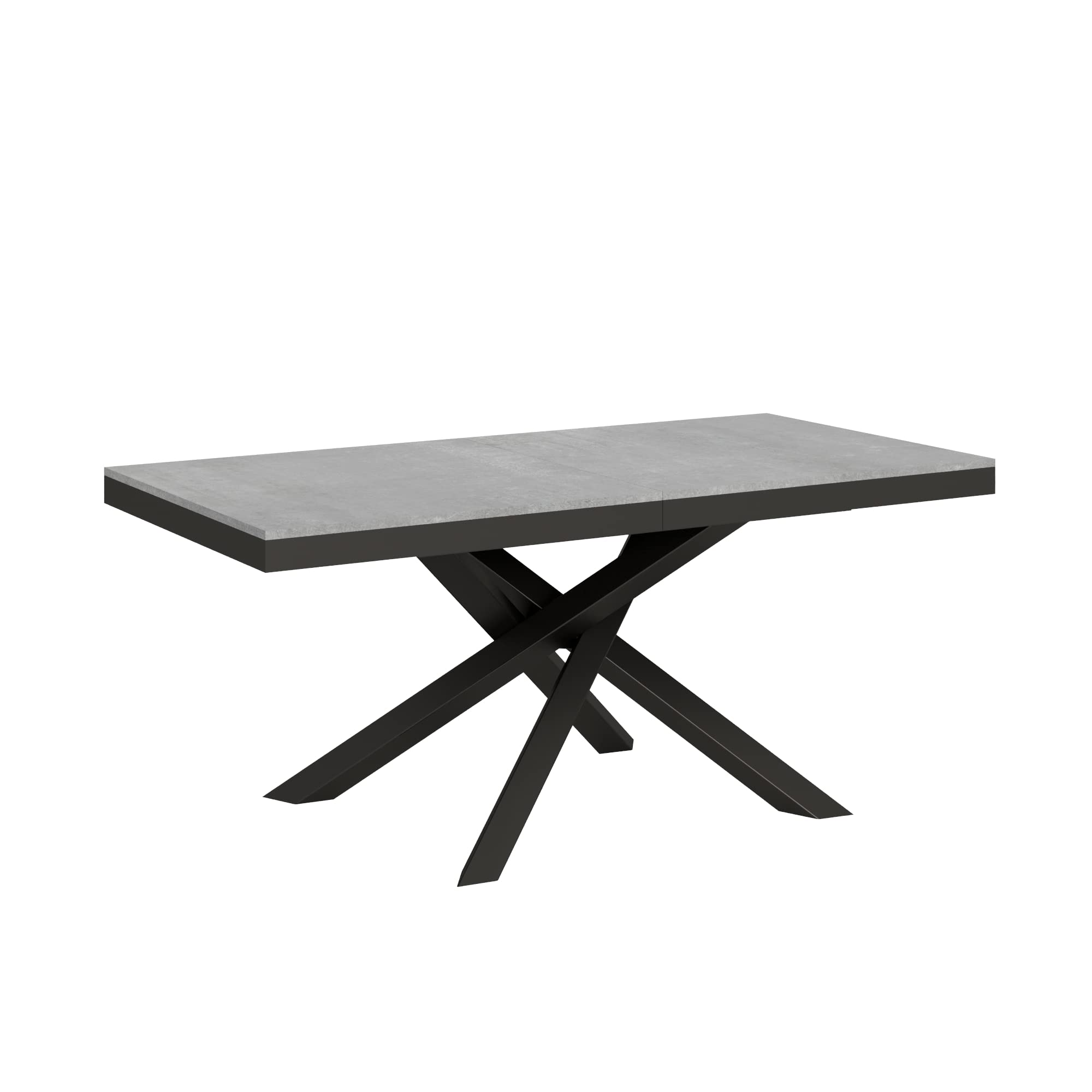 Itamoby Table Extensible 90x180/284 cm Volantis Evolution Ciment Structure Anthracite