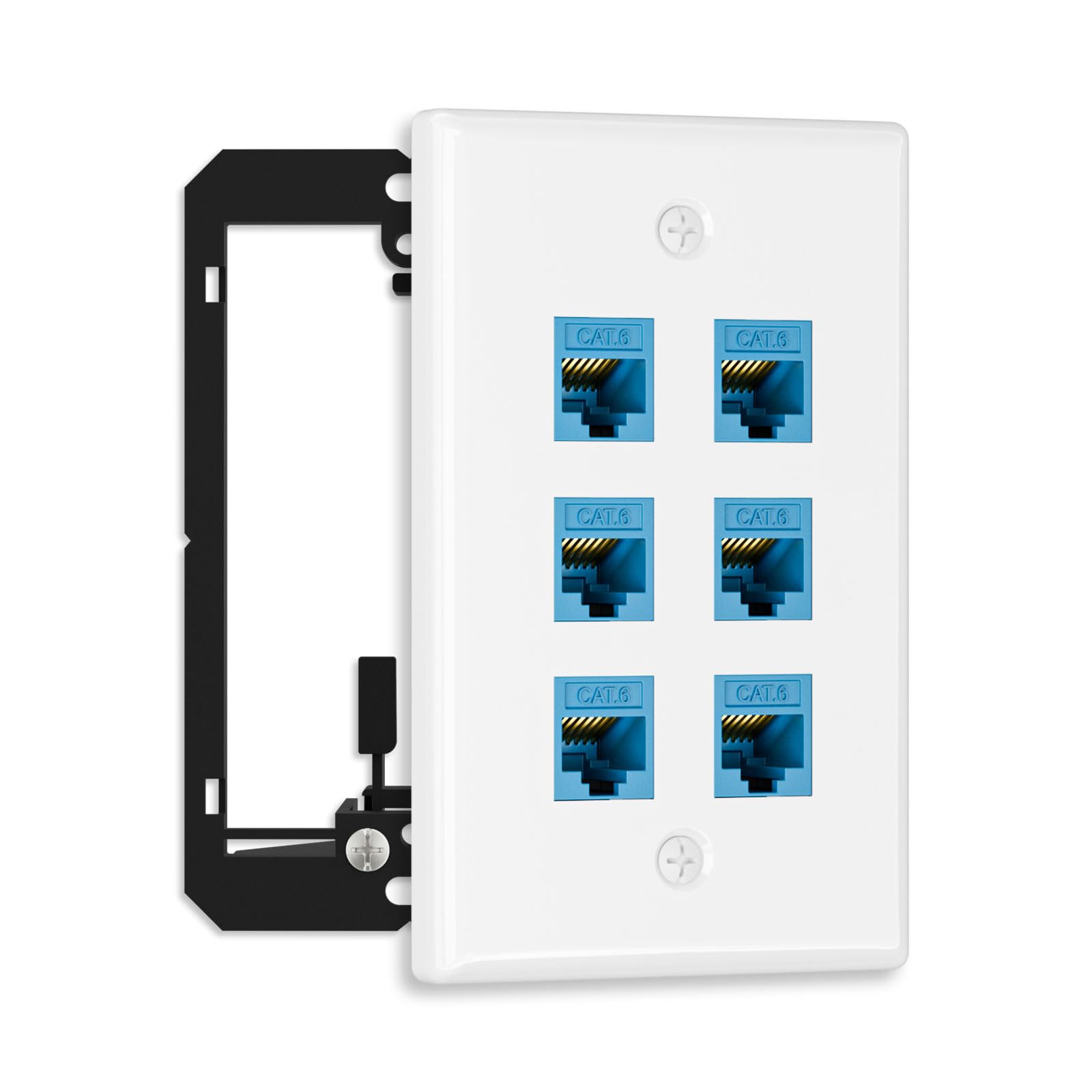 Placa de pared Ethernet de 10 Gbps con 6 puertos CAT6 y soporte de bajo voltaje FGB
