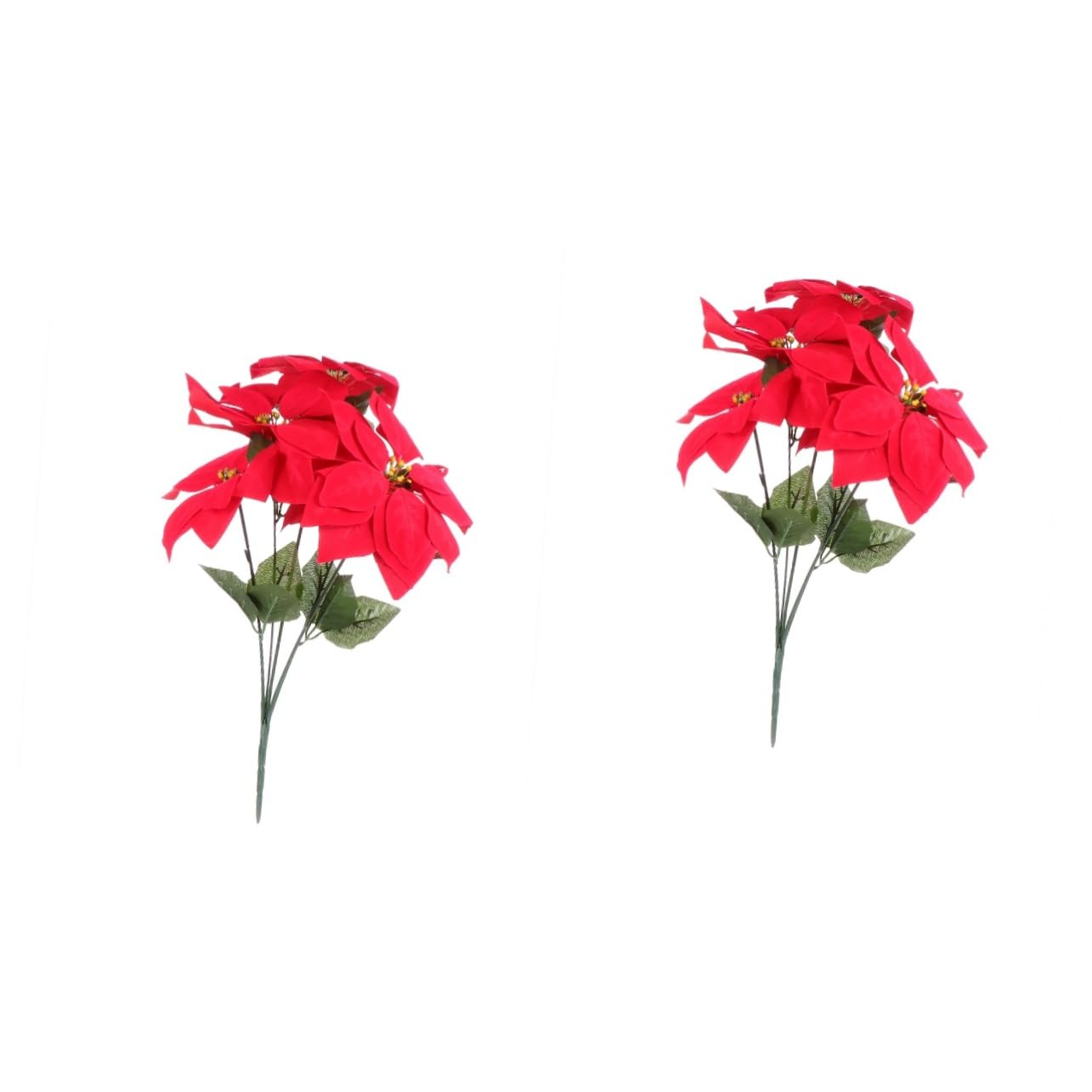 DECHOUS 2piezas Ramo De Flores Artificiales De Poinsettia Roja para Decoración Navideña De Poinsettia Simulada para Fiestas y Decoración del Hogar