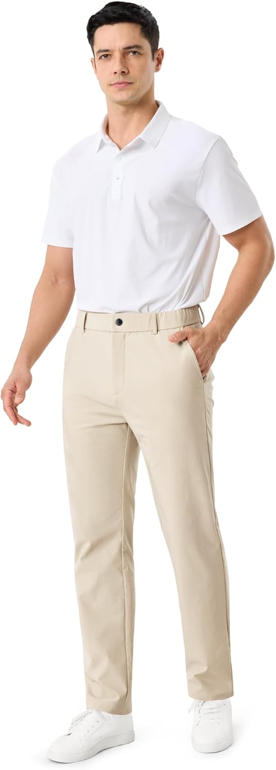 Mens Golf Pants Waterproof Stretch Work Pants 30"/32"/34" Quick Dry Lightweight Casual Comfy Trousers with Pockets - Image 2