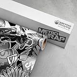 Metro Wrap Series Sticker Bomb Vinyl Wrap | Jumbo Grayscale Sticker Bomb | 59in x 7ft
