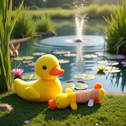 Juguete mordible para perros de peluche amarillo con sonido miniatura 2