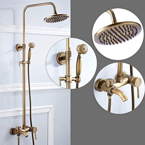 Ensemble douche laiton antique robuste anti calcaire pour douche murale