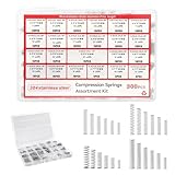 molle compressione catalogo 【23 misure precise】Assortimento molle da 300 pezzi in 23 misure per dispositivi elettronica, stampante 3D, tende, bicicletta e piccoli meccanismi. La molla compressione mantiene forza uniforme per sostituzioni affidabili