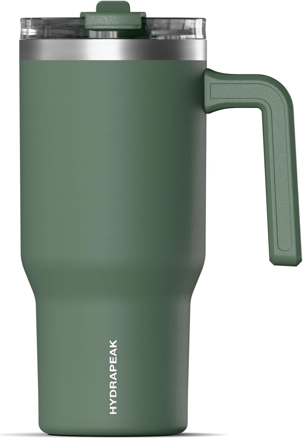 Hydrapeak Voyager 25 Oz Stainless Steel Tumbler with Handle, Insulated Water Bottle With Straw & Lid, Cupholder Friendly Reusable Travel Mug (Sage Leaf)