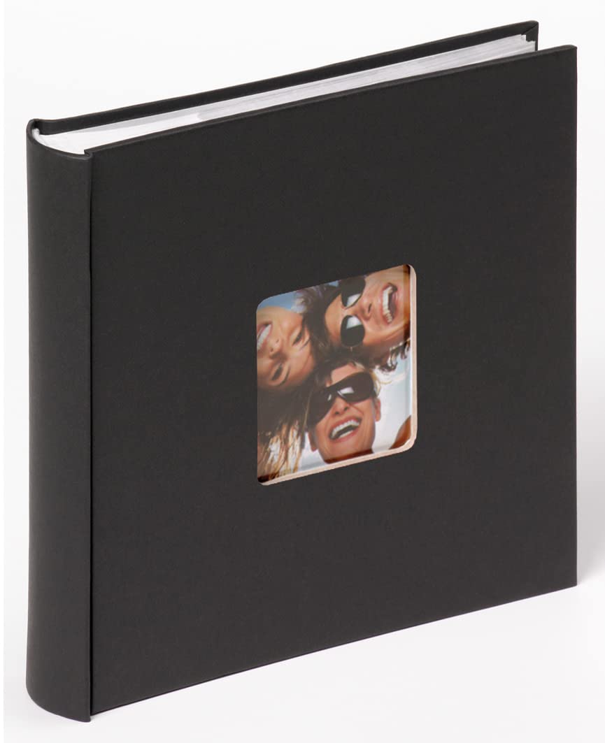 walther design Fotoalbum schwarz 200 Fotos 13 x 18 cm Memo-Einsteckalbum mit Cover-Ausstanzung, Fun ME-116-B