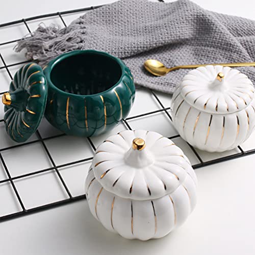 Doitool Pumpkin Soup Bnowl Vegetable Pumpkin Soup Or Dessert Bowl With Lid Ceramic Decor Dinnerware For Halloween Pumpkins Party Accent White #TOP6