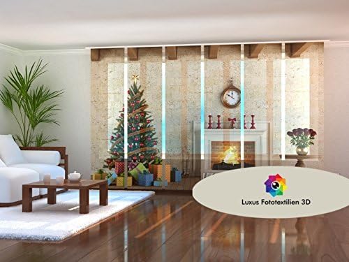 'Set of 6 "Christmas Panel Curtain Sliding Curtain Blinds in Luxury Photographic Print 3D. Height 2,40 m. Width: 3.6 M (6 BANNEN x 60 cm. Includes mounting tape and Weighted Bar No Runner. 15 Business days after payment (Delivery Confirmation). Important. Curtains Are All Materials and therefore Not Return/Return Not Possible. Due to Made to Measure