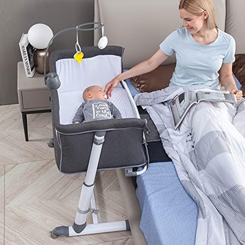 RONBEI Bassinet,Bassinet for Baby,Bedside Crib,Baby Bassinets Bedside Sleeper for Newborn Infant| Built-in Wheels