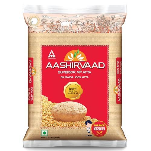 Image of Aashirvaad Superior MP Atta, 1kg, 100% Whole Wheat Flour, 0% Maida