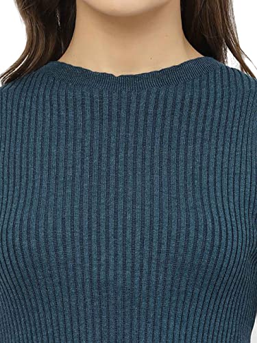 Image of Kalt Womens Knitted, Ribbed Cotton Fitted Sleeveless Round Neck Cami Tank Top