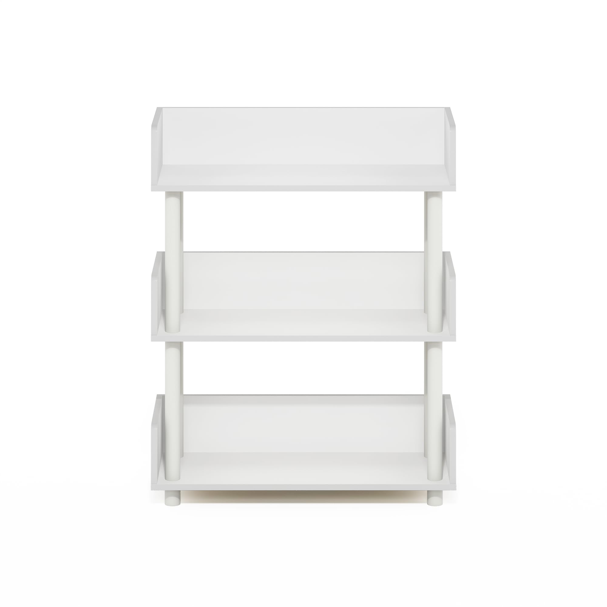 Furinno Turn-N-Tube Espositore multiuso autoportante a 3 livelli, libreria, Bianco/Bianco