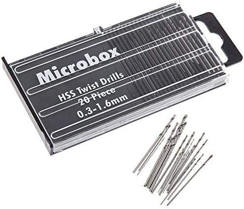 Yakamoz 20Pcs 0.3-1.6mm Shank Mini Micro Drill Bit Set Twist Drill DIY Kit Rotary Hand Tools