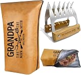 Gifts for Grandpa, Christmas Grandpa Gifts from Grandkids BBQ Blanket with Meat Claws, Meat Resting Bag for BBQ Smoking, Meat Shredder Claws Grill Accessories for Outdoor Grill on Birthday