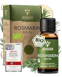 Heldengrün® BIO Rosmarinöl [HOCHDOSIERT] - Zertifiziertes Lebensmittel zum Einnehmen - Rosmarin Öl Bio aus Spanien - Rosemary Oil