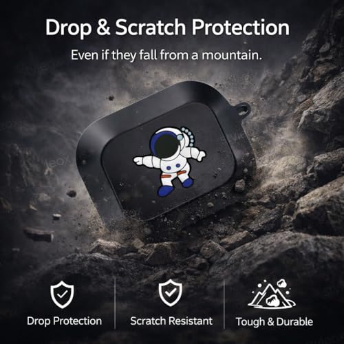 Image of Anvique Silicone Case Cover for Realme Buds Air 8, Dustproof and Shockproof Protection, Compatible with Realme Buds Air 8 (Blue Astronaut)