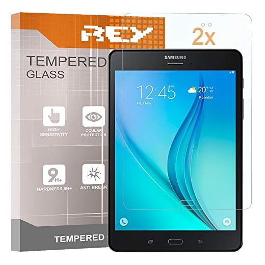 REY skärmskydd för SAMSUNG GALAXY TAB S3 9,7" WIFI, härdat glasfilm, premiumkvalitet, [Pack 2x]