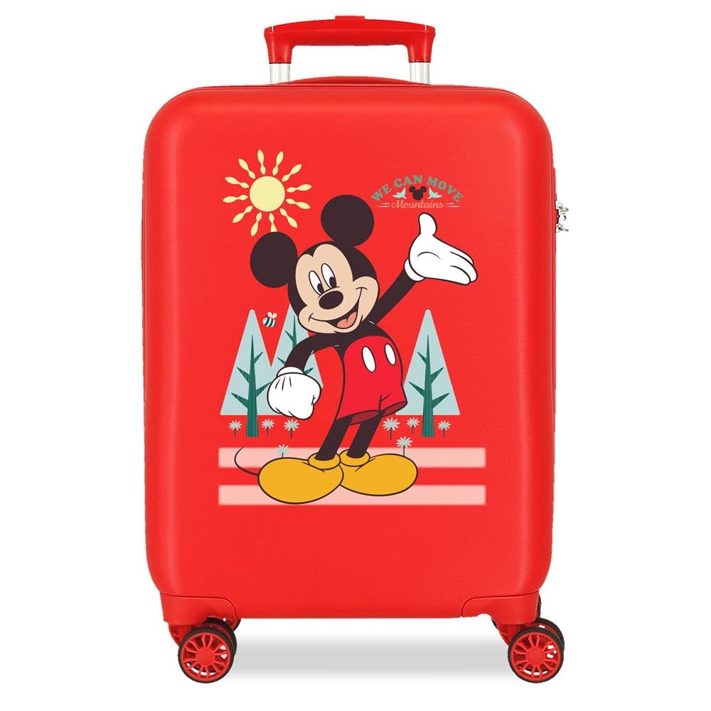 Joumma Disney Walizka kabinowa Mickey i Minnie czerwona 33 x 50 x 20 cm sztywna 2 kg zamek szyfrowy z boku ABS 2 kg 33 l bagaż podręczny, Czerwone, Talla única, walizka kabinowa