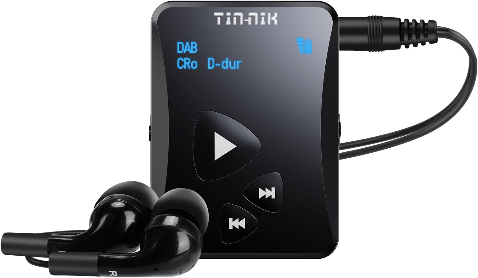 Tin-Nik DAB-398S Portable Digital DAB Radio, DAB+/DAB/FM Mini Radio, Pocket FM Radio with Earphones, OLED Display, Rechargeable Battery for Sports,Run, jogging or Cycling