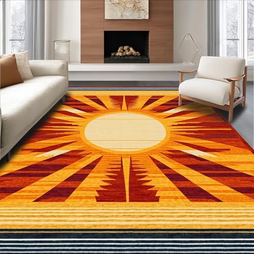 ODIKA Flatwoven High Traffic Area Rug 5x7, Southwest Inspired Geometric