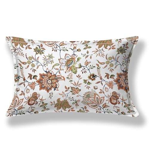 Image of Mafatlal Saanjh 144 TC Cotton Single Bedding Sheet 90x60 Inch | Stylish Printed Single Bedsheet | Soft Cotton Feel | Everyday Use with Pillowcase | Espresso Brown