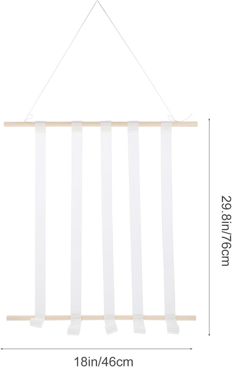Wakauto Hair Clip Holder Organizer, Wall Hanging Hair Accessories Storage Rack with Wood and Nylon Material, Easy to Put and Organize Hairpins, for Bedroom or Party Supplies