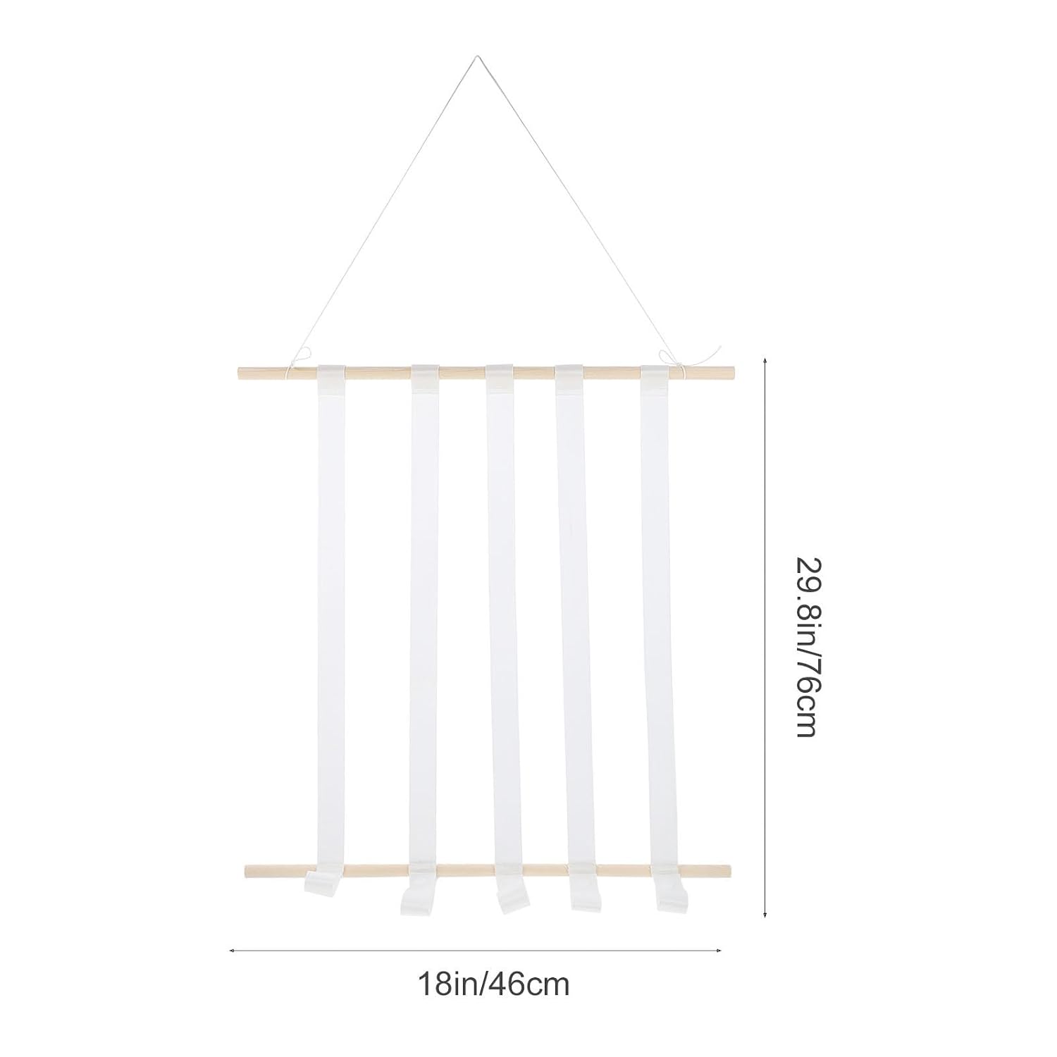 Hair Bow Clip Holder for Wall Hanging Organizer with Wooden Frame and Nylon Hooks, Lightweight Hair Accessories Storage Rack for Bedroom or Living Room, Organizing Hairpins