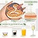 XDKDZIS 6 Pack Drink Coasters with Holder, Cartoon Orange Snake Mountain Pattern Round Cup Mat, Wine Bottle Coasters Barware Set