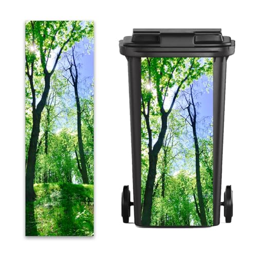 vanco-up 35.4" ×11.8" Wheelie Bin Stickers Self Adhesive Waterproof Dustbin Decor Trash Cans Bins Driveway Garden Outdoor Indoor Patio Decor (Green E)