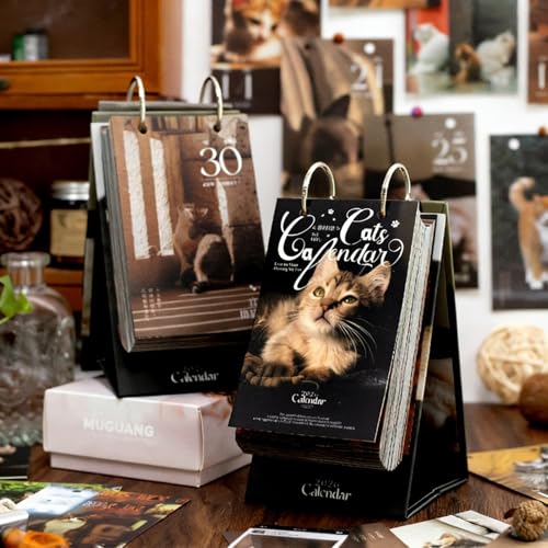 Calendrier 2026 chat effeuillable idee cadeau Saint Valentin et Noel