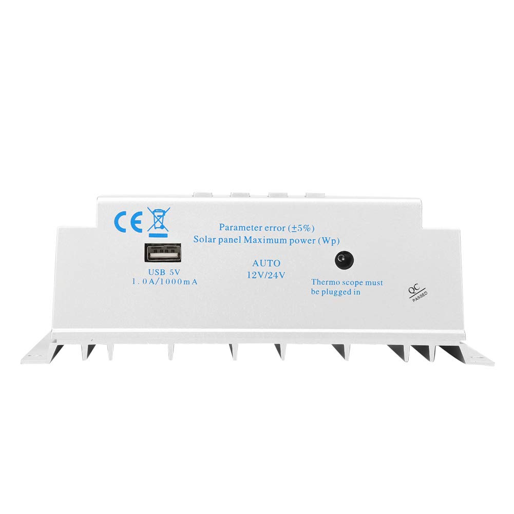 Controlador solar MPPT con pantalla LCD de 80 A, regulador PWM inteligente de 12 V y 24 V para solar fuera de la red, batería marina para el hogar, RV, material duradero