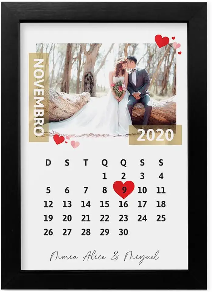 Quadro Criativo Com Foto Do Casal Aniversário de namoro ou Bodas de Casamento