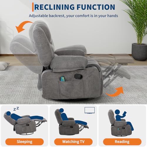 Sillón Plegable Confort Gris miniatura 6