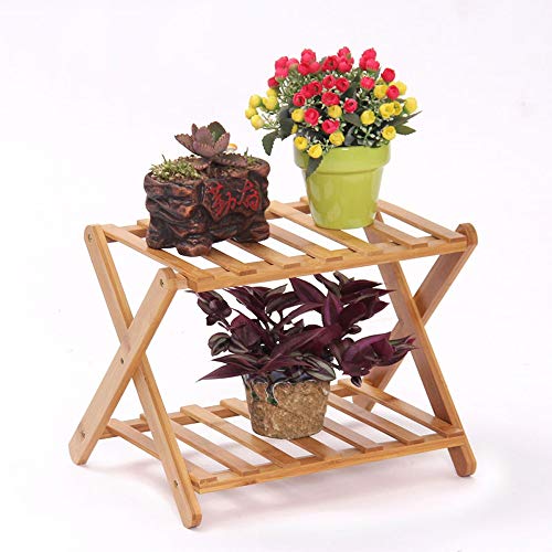 Preisvergleich Produktbild TZZ Lebensmittelregal Bambus-Blumenständer Schuhablage Sylish Bamboo Badezimmerregal Regal Appetit Küche Schlafzimmer Balkon Büro viele Pflanzenständer Schichten Halterung (größe : 2 Layers)