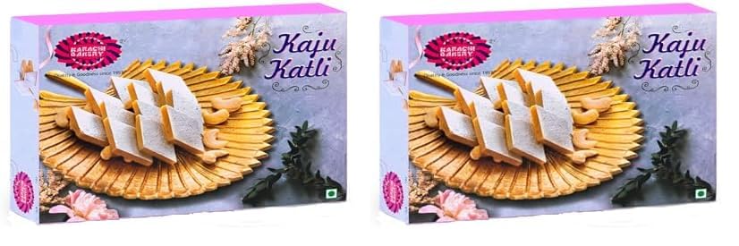 Image of Karachi Bakery Kaju Katli 200gm | Kaju barfi | Indian Sweet | Made with Cashew | Mithai | Diwali Sweet | Festive Sweet (Pack of 2)
