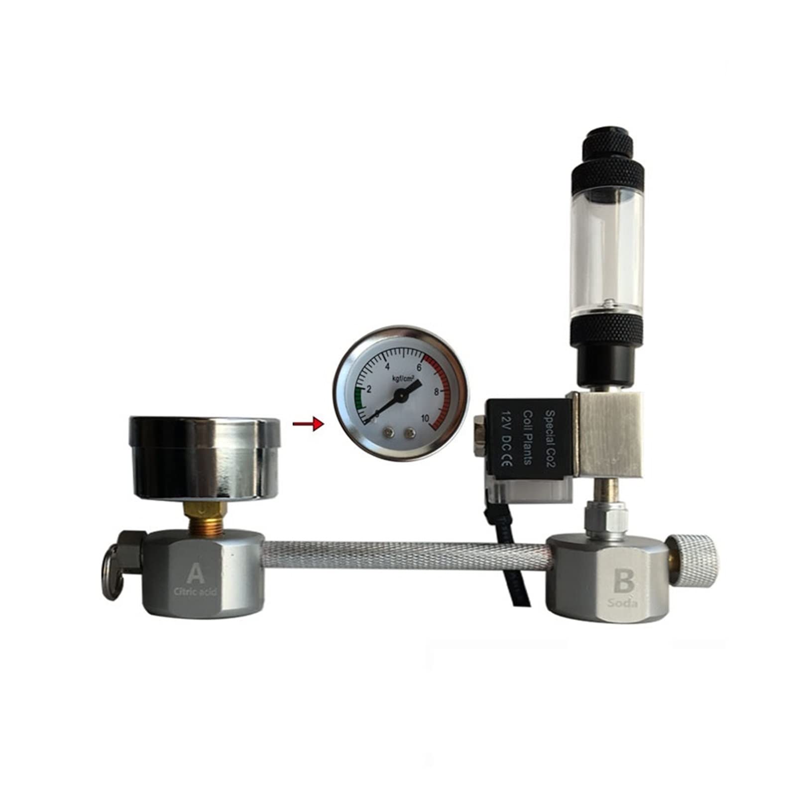 Indicatore regolatore di CO2 Acquario CO2 Kit di regolatore CO2 Generatore di diffusore CO2 con atomizzatore a bolle valvole Serbatoio di pesce for solenoide di anidride carbonica for piante per la bi