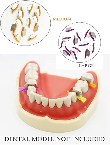 Miniatura 6 de Protector de cuña dental con cuchillo de plástico de metal y matriz de protección para dientes área interproximal 50 piezascaja (grande)