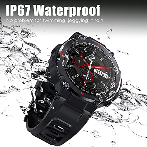 Image of Smart Watch for Men Outdoor Waterproof Military Tactical Sports Watch Fitness Tracker Watch with Heart Rate Monitor Pedometer Sleep Tracker Compatible with iPhone Samsung