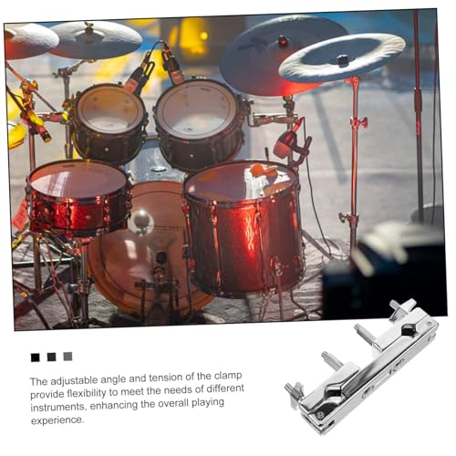Abrazadera para batería y percusión: soporte para platillos y cowbell, ajuste de ángulo y tensión, fabricada en aleación de zinc miniatura 6