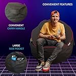 Gaming Bean Bag Chair, Memory Foam Filled, Storage Pocket and Headphone Hanger, for Adults Teens & Kids, Dorm Gamer Beanbag Chair with Filling, 3 ft - Image 4