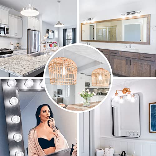 Dekang Round Light Bulbs For Bathroom 5000K Daylight, E26 Base G25 Led Globe Light Bulbs 60Watt Incandescent Equivalent, 6W Filament Edison Vanity Light Bulbs Clear Glass, 600Lm, 8 Pack, Non-Dimmable #TOP5