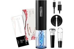 TEBIKIN Automatic Electric Wine Bottle Opener, A Perfect Gift with Vacuum Sealer and Foil Cutter