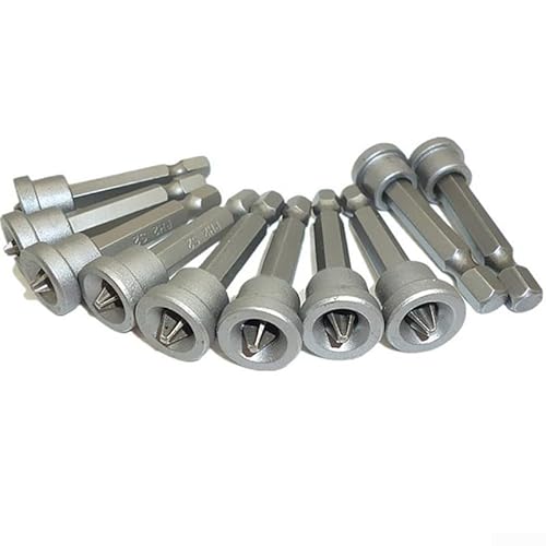 Zilimontt 10-Piece Gypsum Board Drywall Screwdriver Bit Set with PH2 Tip and 50mm Depth Limiter for Plasterboard Installation, Compatible with Electric and Cordless