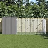 Outdoor Dog House for Small Breeds, Light Grey Galvanized Steel Kennel with Weatherproof Design, Spacious Pet Shelter for Beagles and French Bulldogs, Easy Assembly