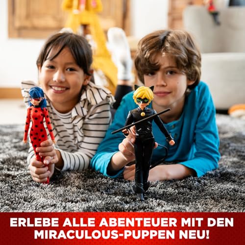 BANDAI - Miraculous Ladybug - Mannequin Puppe 26 cm - Cat Noir - Offizielle Miraculous Lizenz - Gelenkige Cat Noir Puppe - Spielzeug für… – Ansicht 5