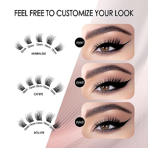 Lash Clusters DIY Eyelash Extensions 60pcs Cluster Lashes Wispy False Eyelashes C D Curl Individual Lashes Extensions 10-16mm Mega Fluffy Eyelashes - Image 4