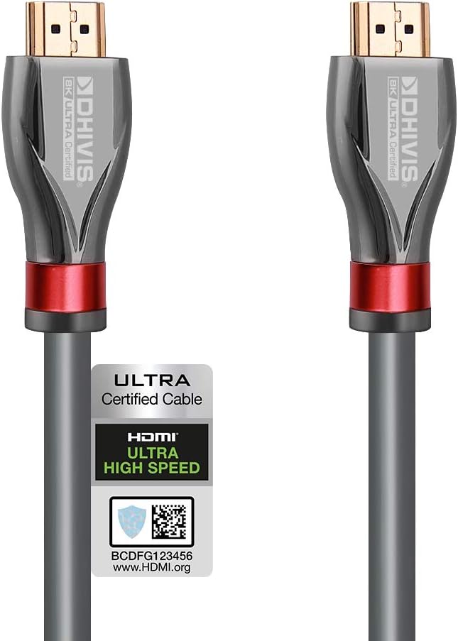 Dhivis Royce 8K Certified HDMI Cable 2.1, (1M) 4K@120Hz, 48Gbps, VRR, Earc, HDR 10 And Dolby Vision, HDCP 2.2, 2.3, Support 4K -120Hz Tested With 4K OLED TV, PS5, RTX3080/3090, Xbox Series X - Blue