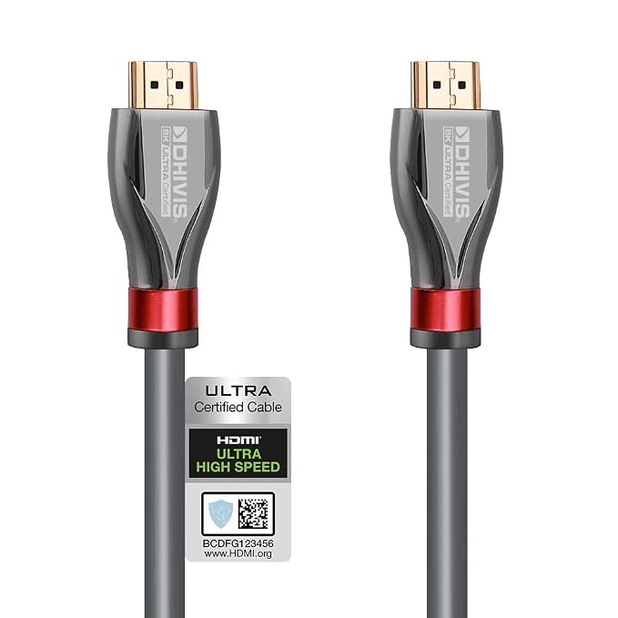 Dhivis Royce 8K Certified HDMI Cable 2.1, (2M) 4K@120Hz, 48Gbps, VRR, Earc, HDR 10 And Dolby Vision, HDCP 2.2, 2.3, Support 4K -120Hz Tested With 4K OLED TV, PS5, RTX3080/3090, Xbox Series X - Blue