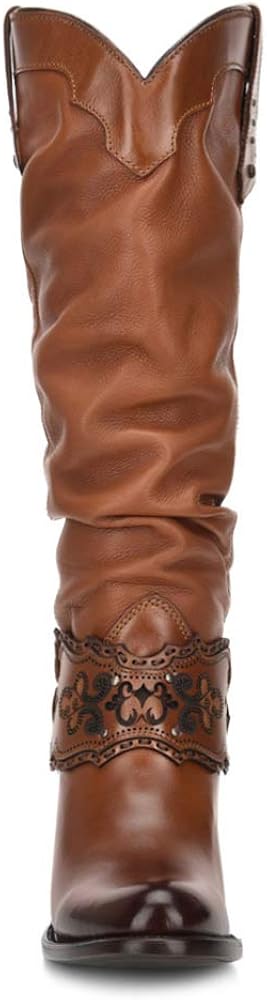 Miniatura 3 de Cuadra Botas vaqueras de moda para mujer, color dorado, cuero de vacuno, hechas a mano, tallas de 6 a 9.5, Marrón